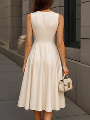Elegant Sleeveless A-Line Midi Dress