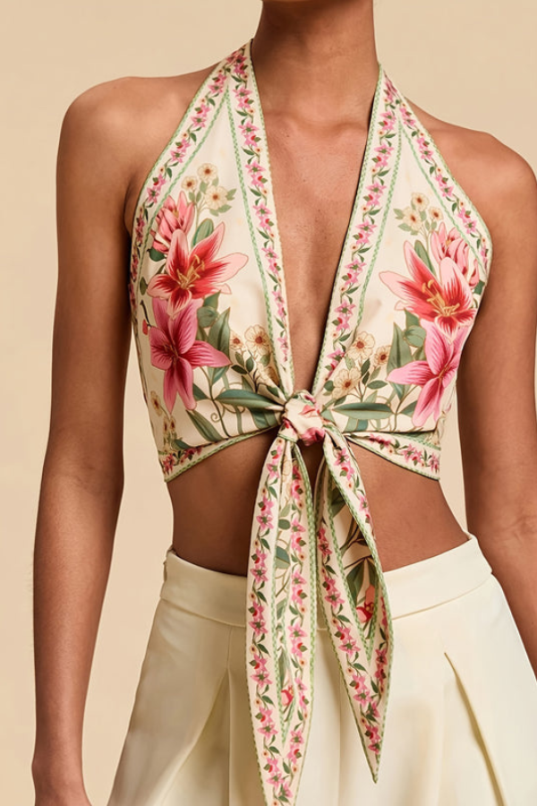 Vibrant Floral Halter Top