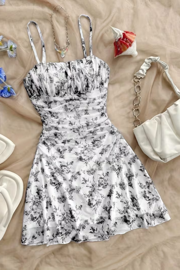 Floral Mini Dress Flared