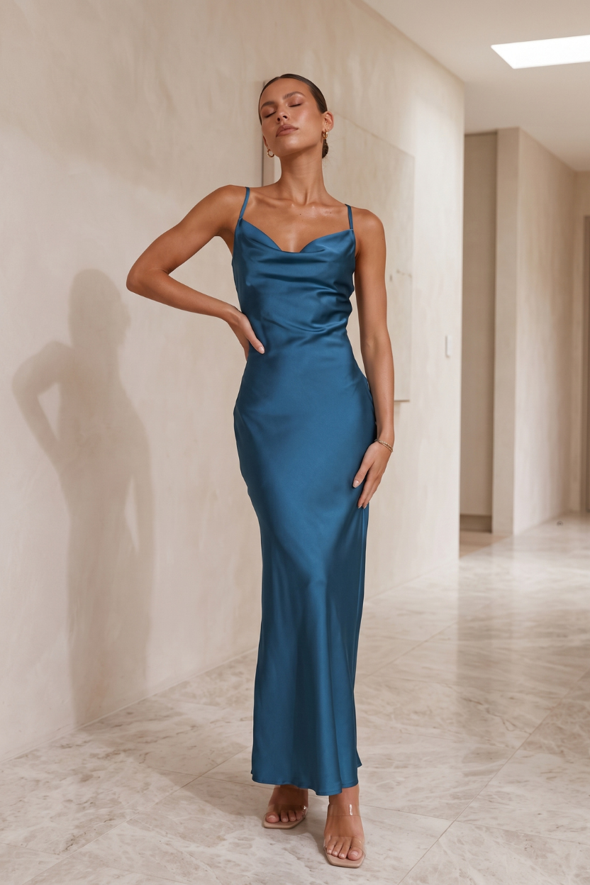 Elegant Spaghetti Strap Evening Dress