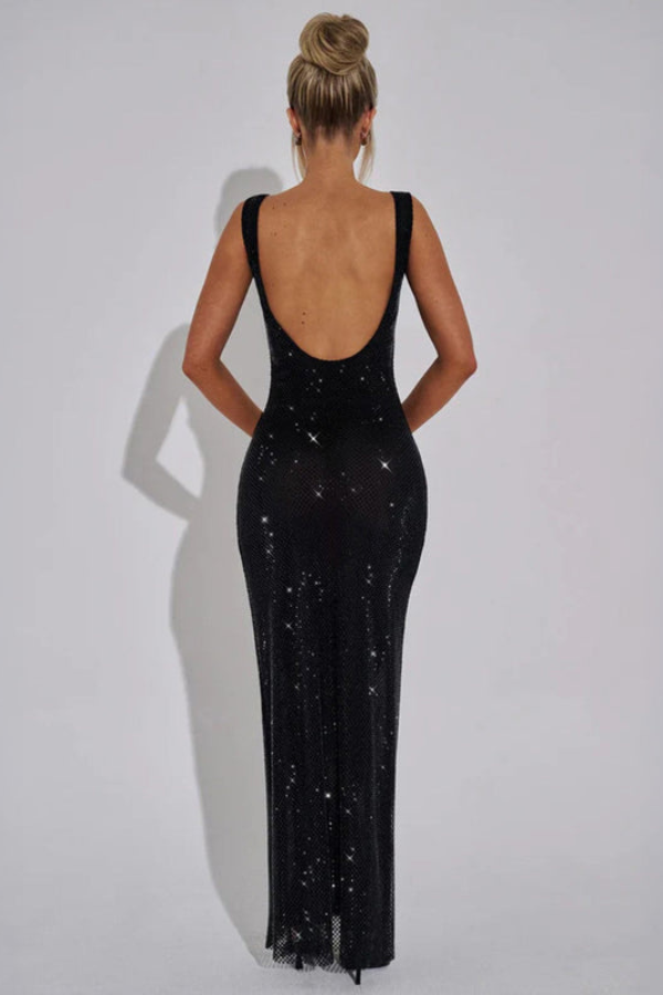 Elegant Embellished Evening Maxi Gown