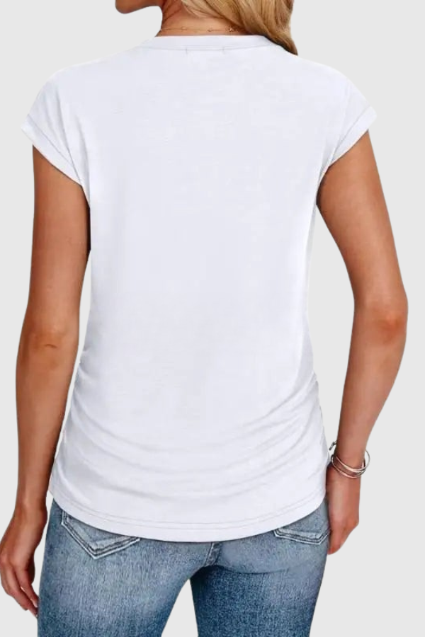 Ruched Side Casual Tunic Top