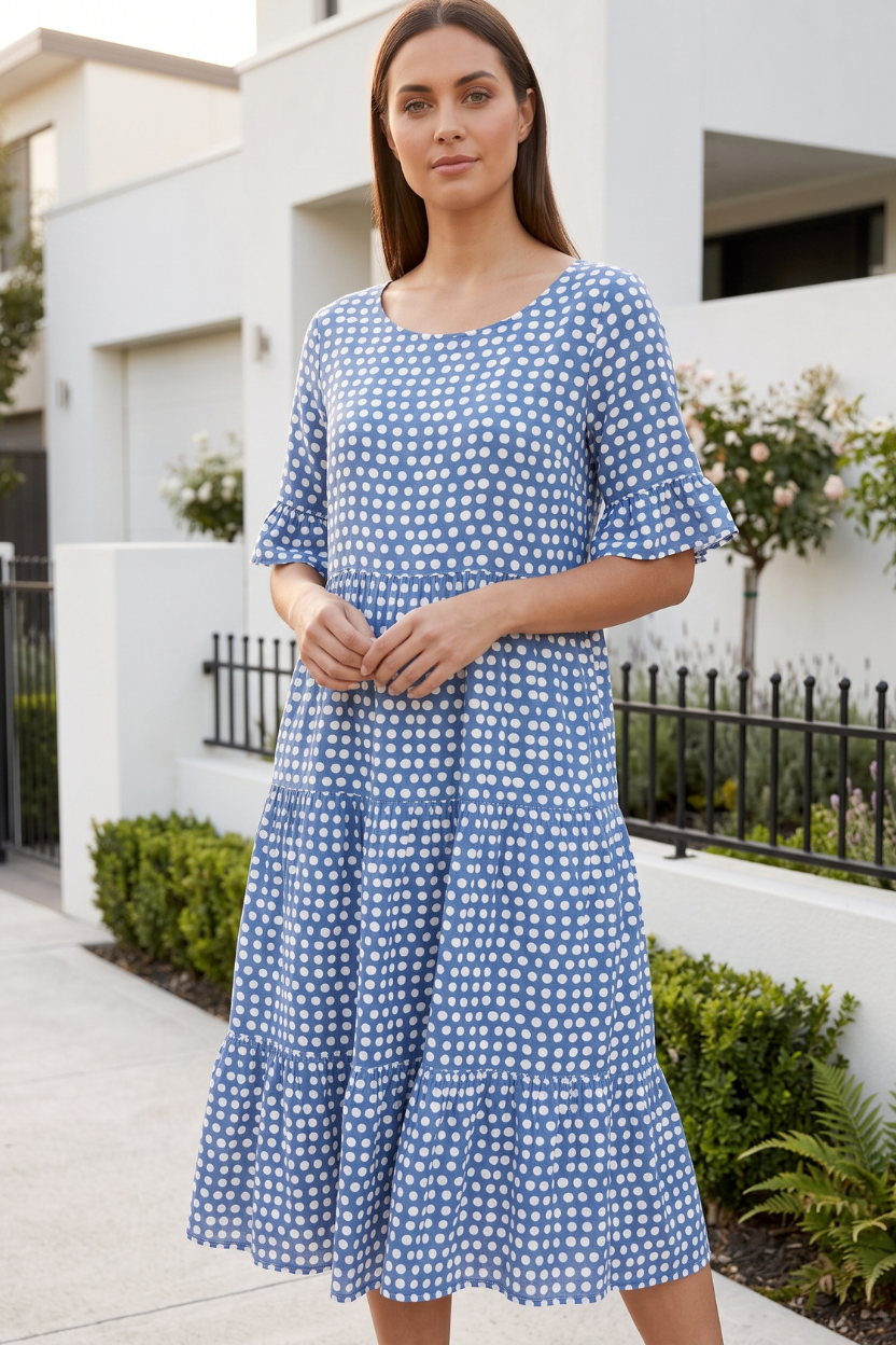 Relaxed Floral Midi Dress