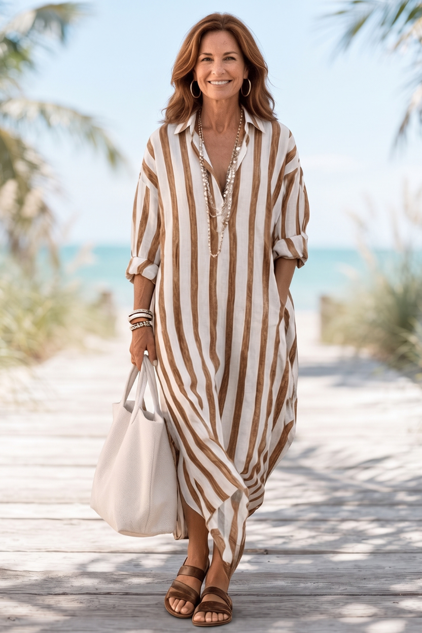 Striped Boho Maxi Dress