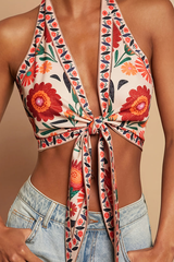 Vibrant Floral Halter Top