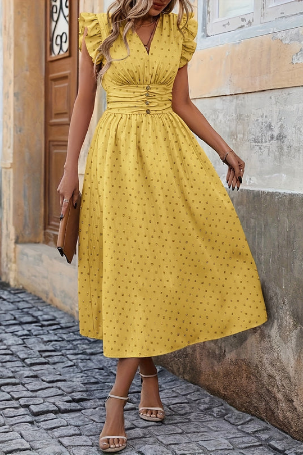 Bohemian Pleated Midi Dresses Chic