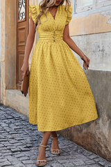 Bohemian Pleated Midi Dresses Chic