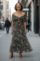 Warm Off Shoulder Midi Dress