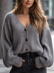 Charcoal Cloud Oversized Button Cardigan