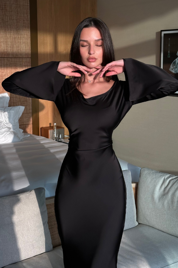 Elegant Long Sleeve Maxi Dress