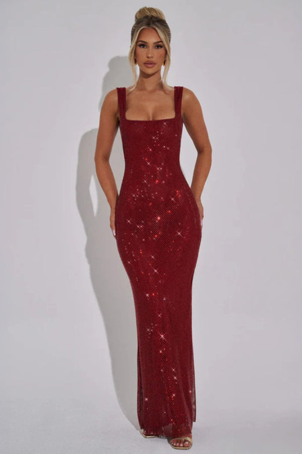 Elegant Embellished Evening Maxi Gown