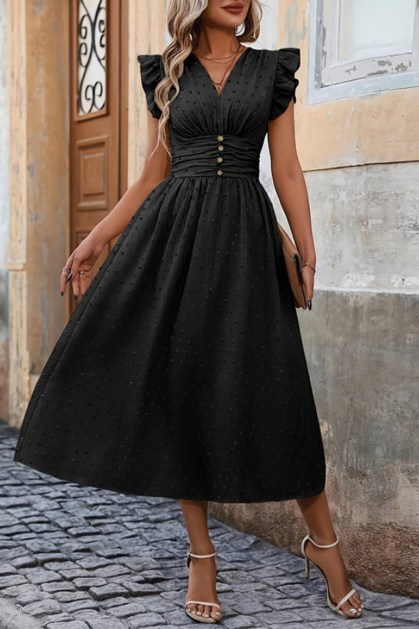 Bohemian Pleated Midi Dresses Chic