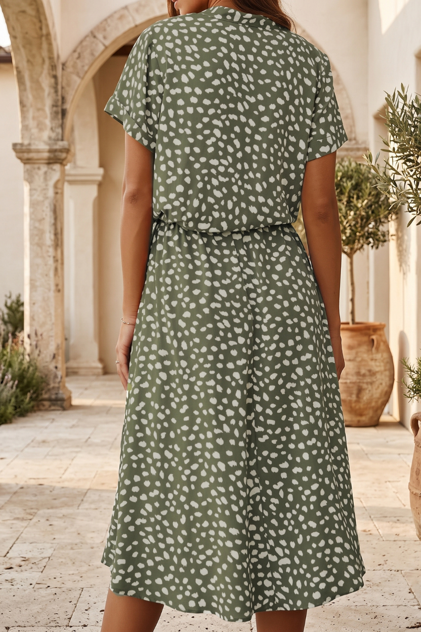 Floral Button Front Midi Dress