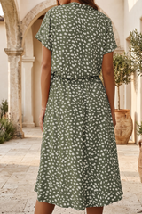 Floral Button Front Midi Dress