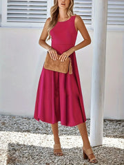 Sleeveless A-Line Midi Dress