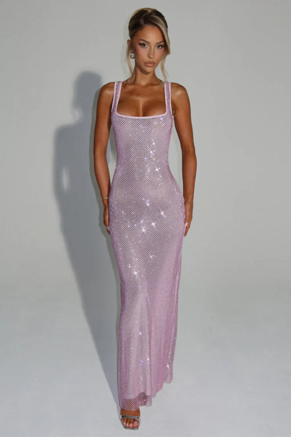 Elegant Embellished Evening Maxi Gown