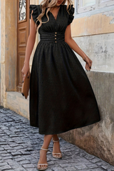 Bohemian Pleated Midi Dresses Chic