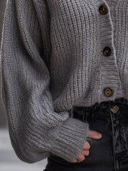 Charcoal Cloud Oversized Button Cardigan