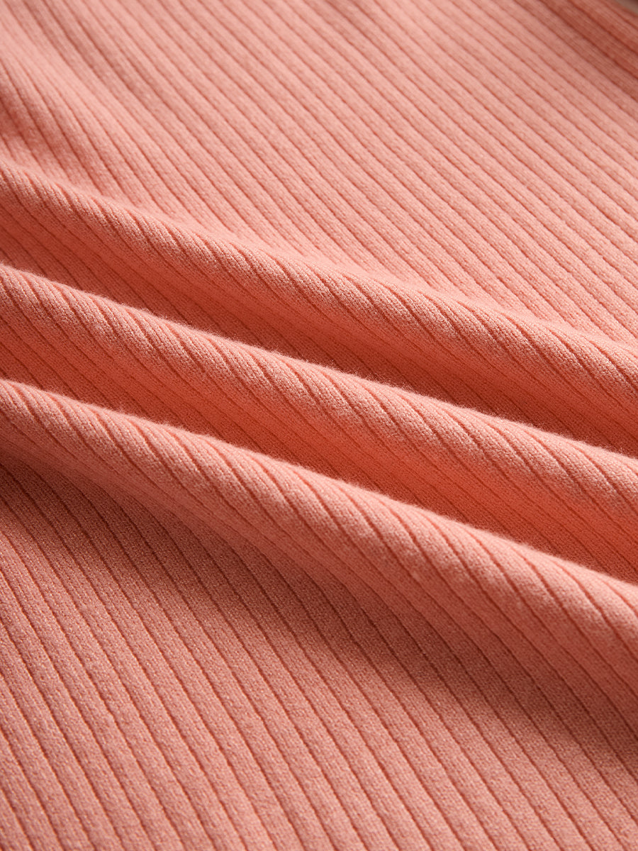 Sweetheart Ruffle Hem Ribbed Knit Mini Dress