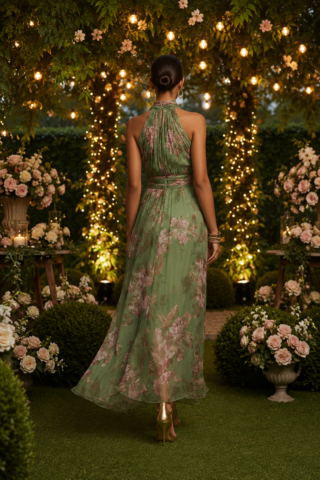 Floral Halter Maxi Dress