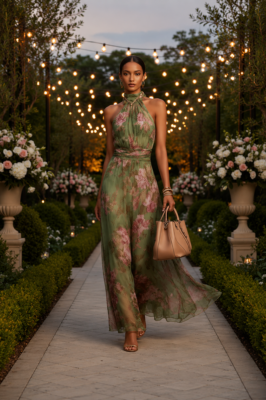 Floral Halter Maxi Dress