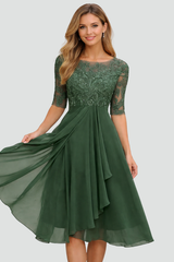 Elegant Grace Evening Midi Dress