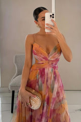 Elegant Flow Strappy Maxi Dress