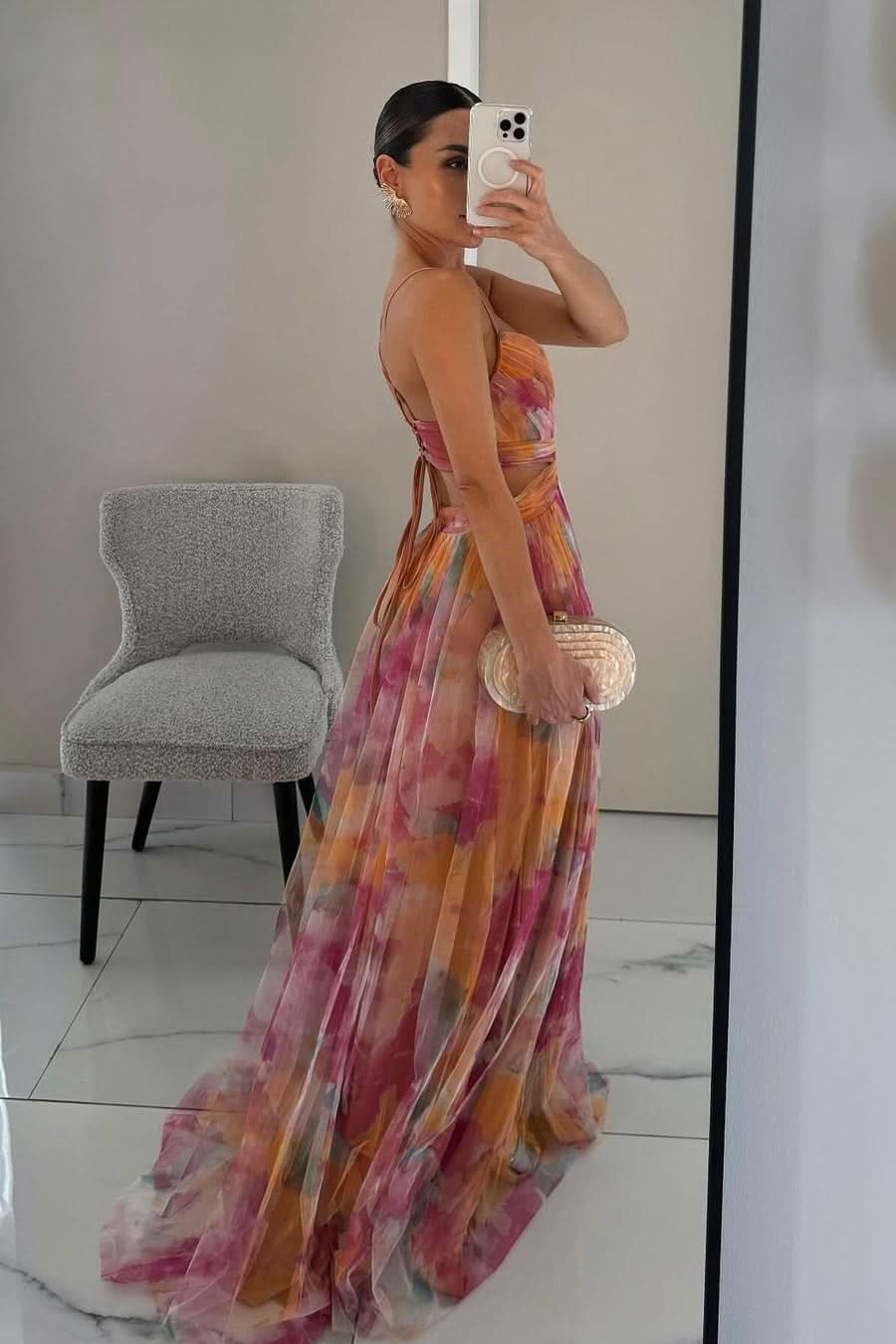 Elegant Flow Strappy Maxi Dress