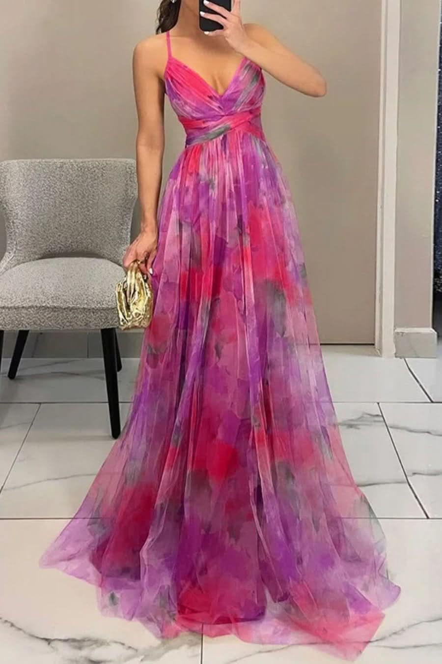 Elegant Flow Strappy Maxi Dress