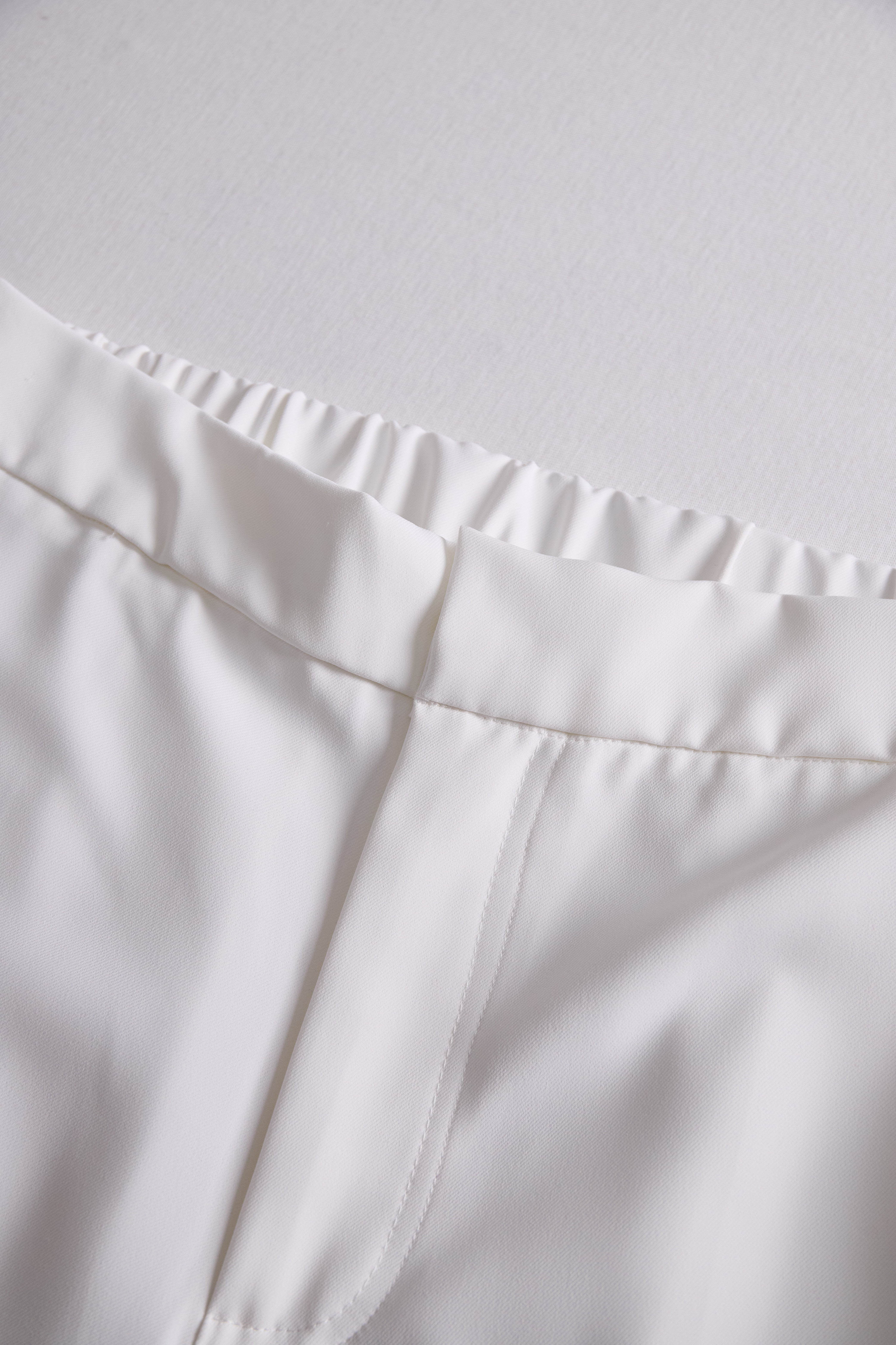 Elegant White High-Waisted Trousers