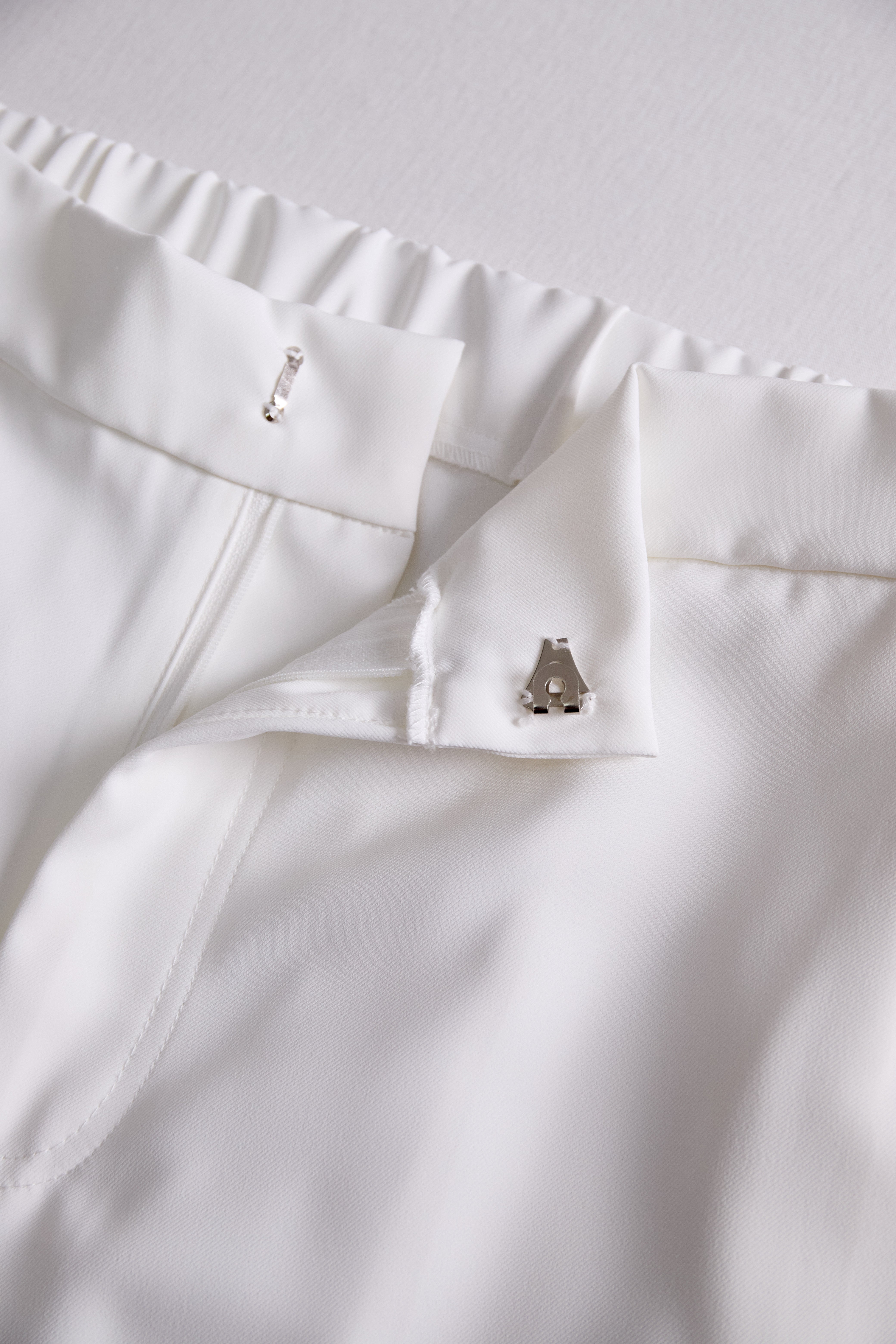 Elegant White High-Waisted Trousers