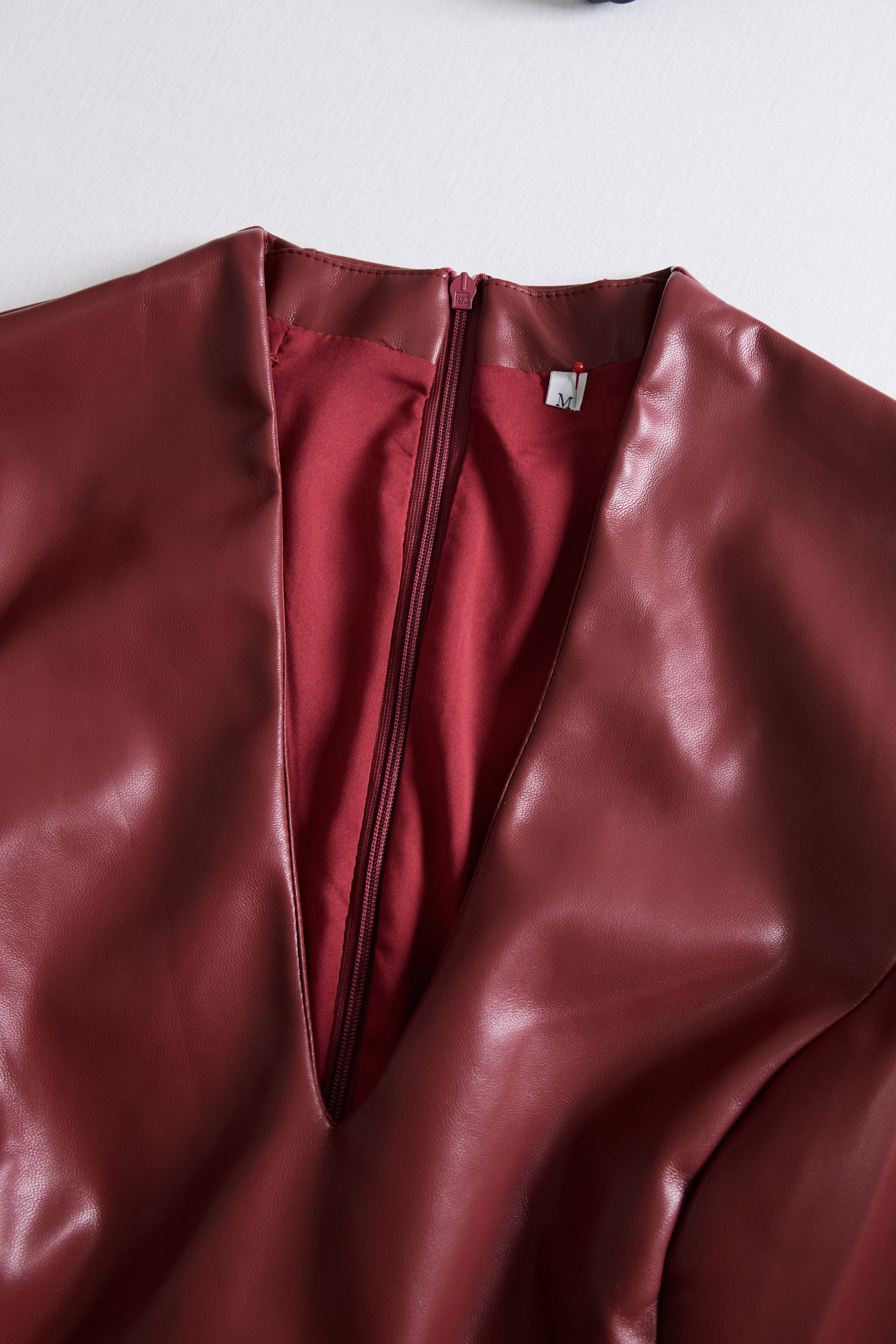 Sophisticated Black Faux Leather Bodycon Dress