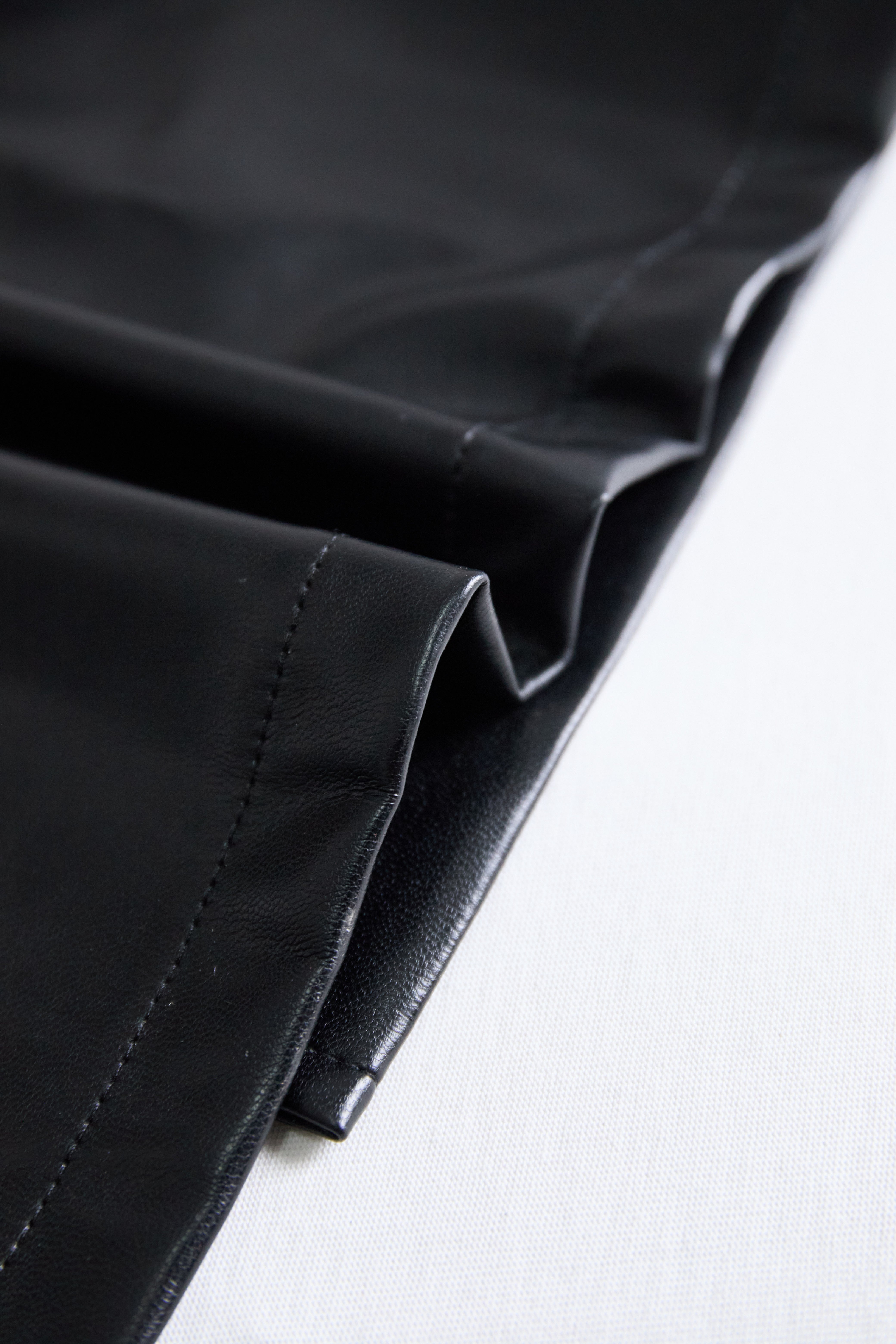 Sleek Black Faux Leather Sleeveless Midi Dress