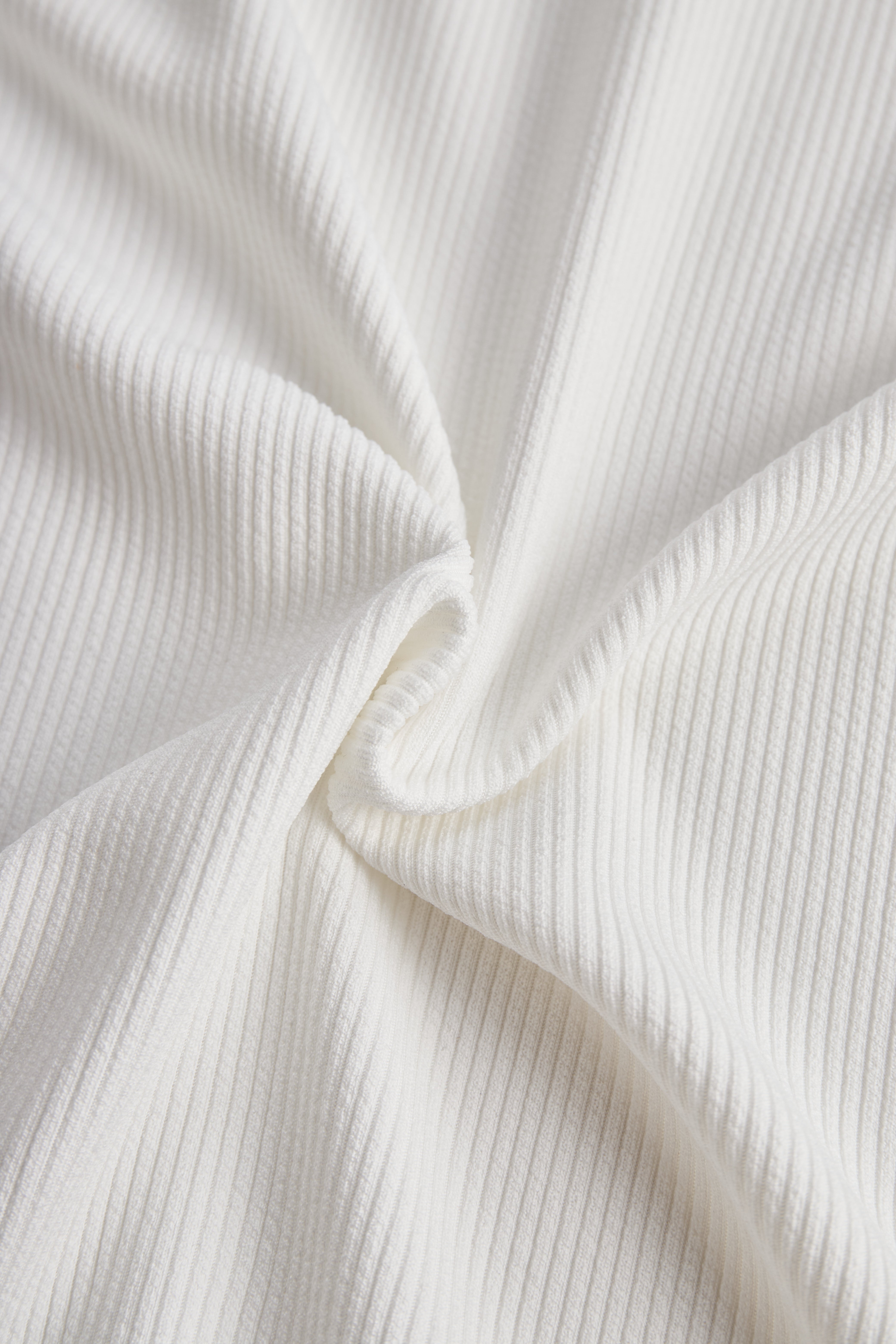 White Ribbed Skater Mini Dress