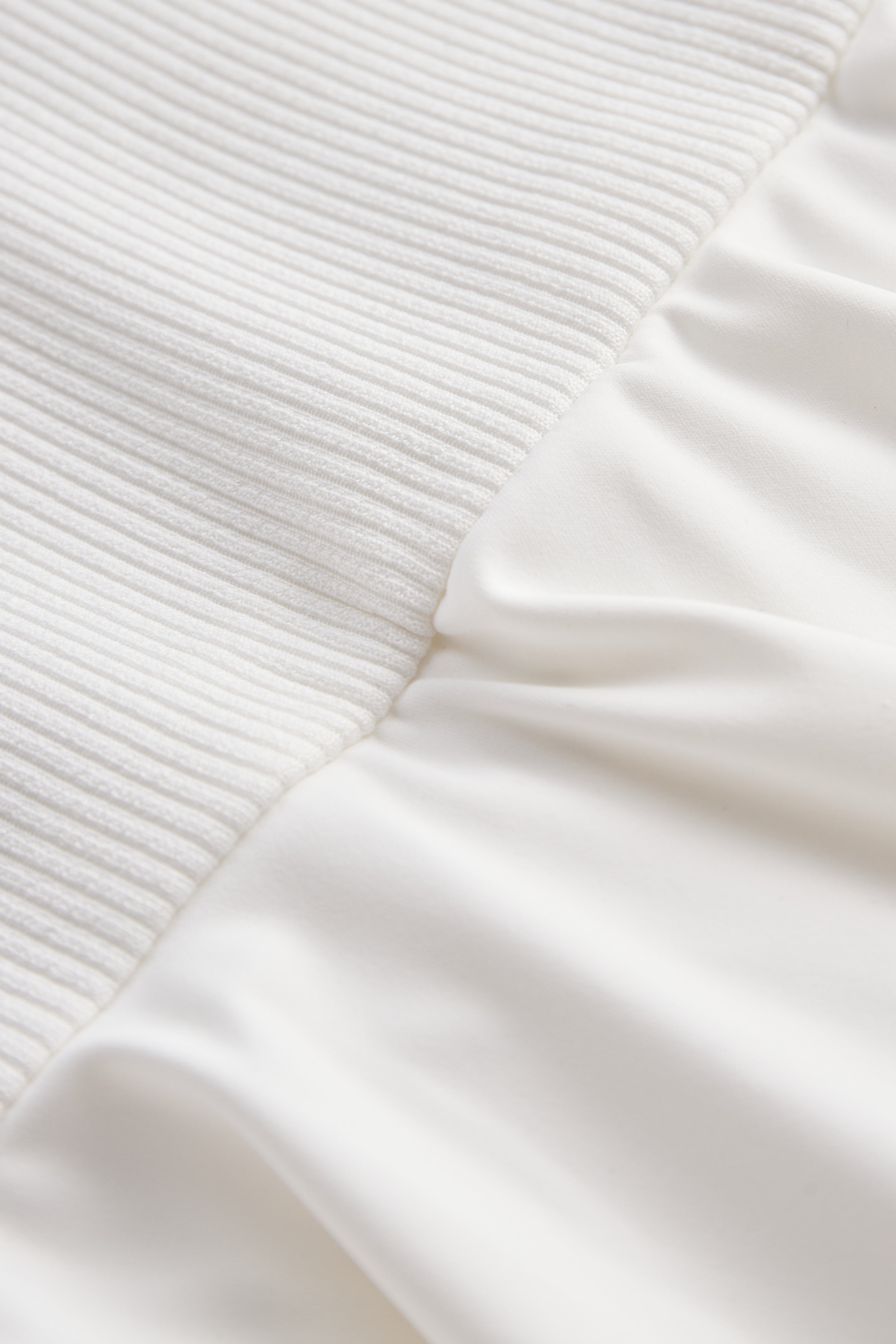 White Ribbed Skater Mini Dress