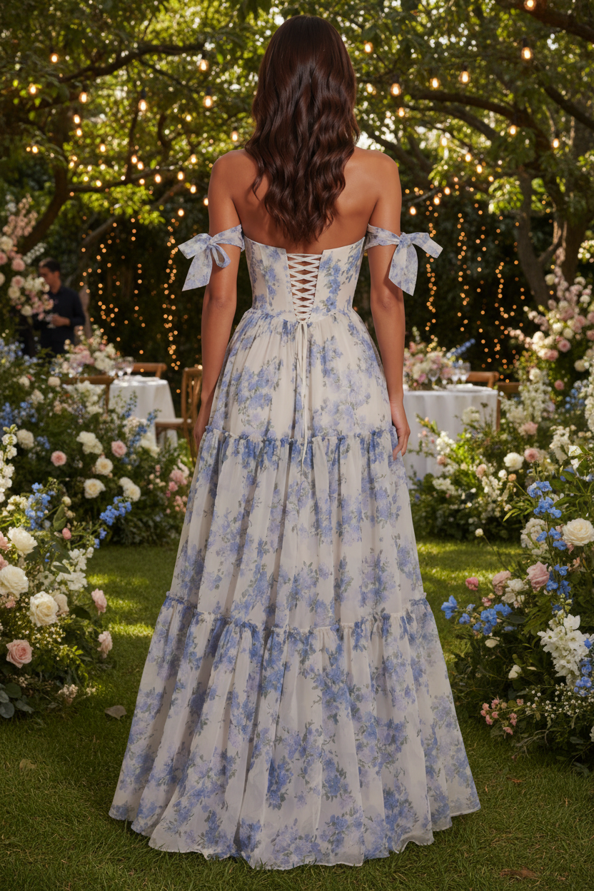 Blue Floral Maxi Dress