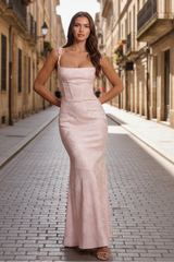 Draped Neckline Maxi Dress