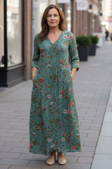 Floral V-Neck Maxi Dress
