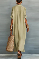 Coastal Harmony Shirt Maxi Dress