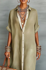 Coastal Harmony Shirt Maxi Dress