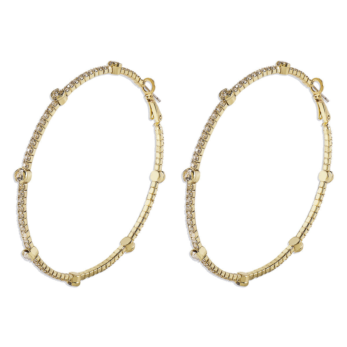 Minimalist Rhinestone Hoop Earrings