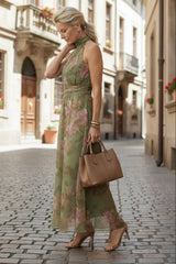 Gathered Halter Midi Dress