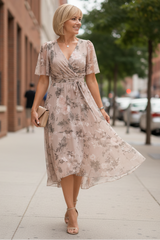 Wrap Midi Dress for Weddings & Special Occasions