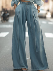 Vintage Wide-Leg Denim Trousers