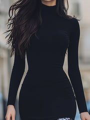 Elegant High-Neck Velvet And Sequin Panel Midi Dress