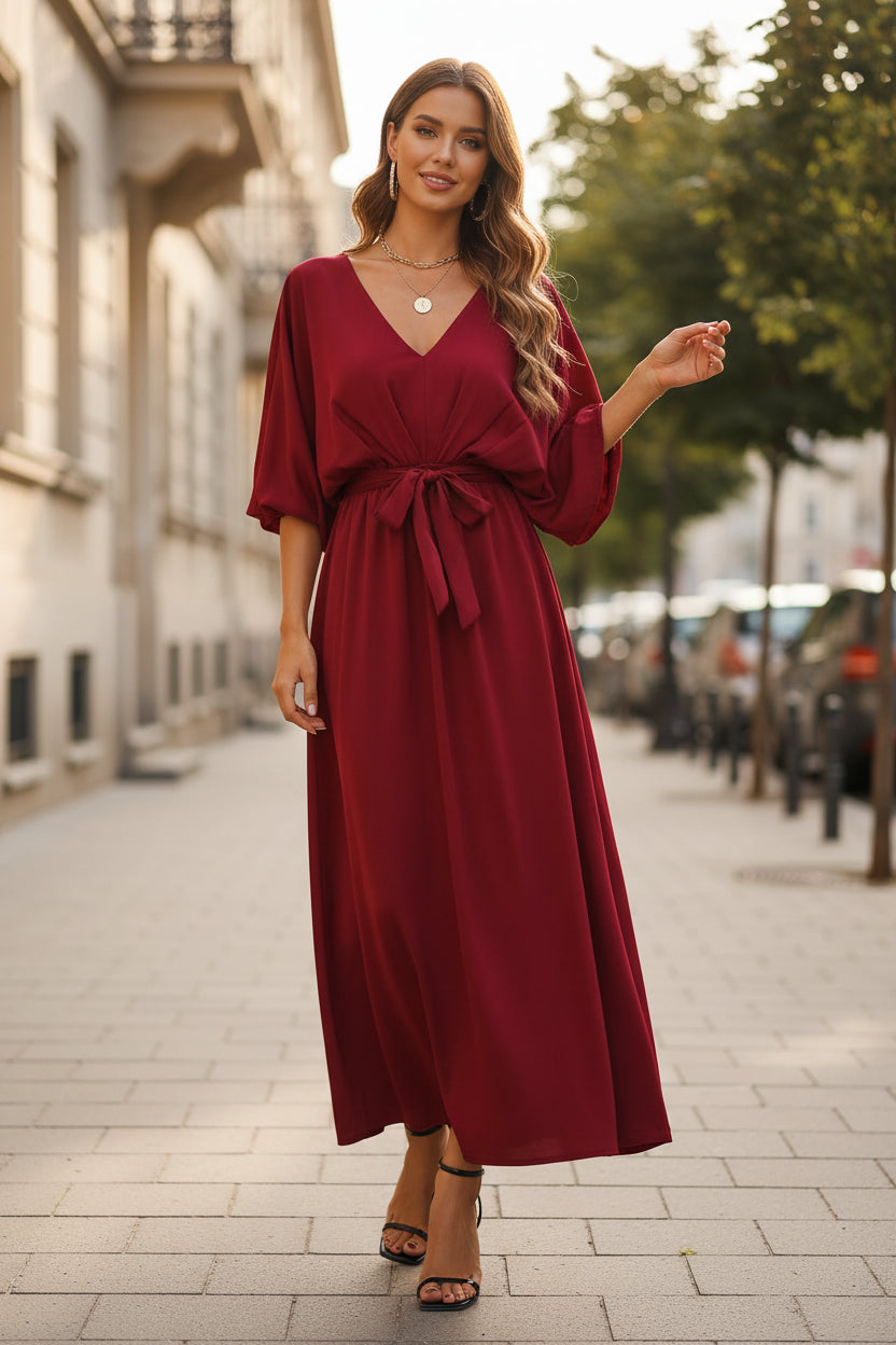 Summer V-Neck Maxi Dress
