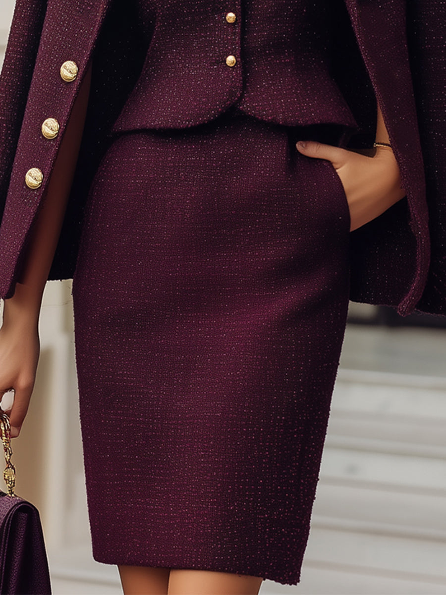 Stylish Tweed Three-Piece Power Set