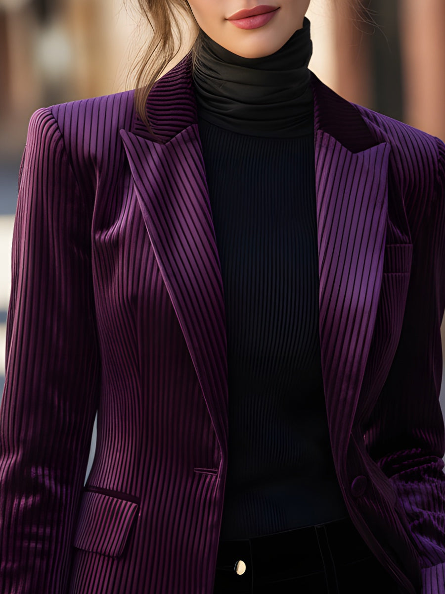 Striped Velvet Tailored Blazer