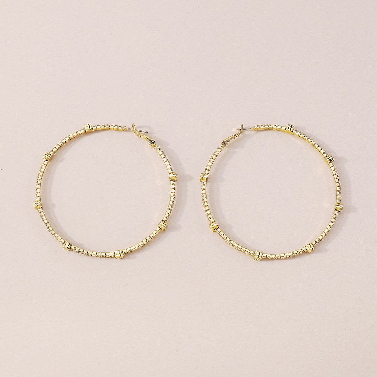 Minimalist Rhinestone Hoop Earrings