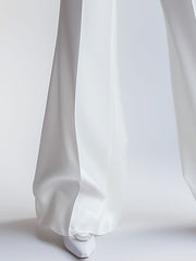 Elegant White High-Waisted Trousers